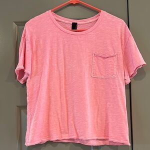 LAST CALL! Bobi Neon Pink Crew Neck Tee